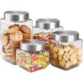 Home Basics 4 Piece Canister Set with Stainless Steel Lids CS10438